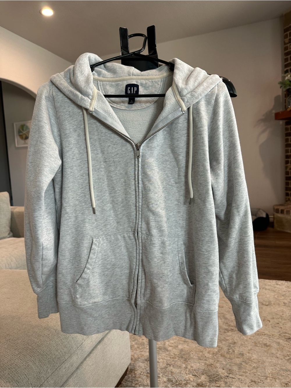 GAP Light Gray Full-Zip Hoodie Jacket